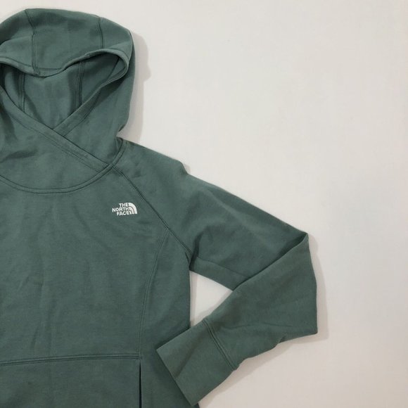 North Face Women's Green Hoodie Sweater Medium Wash Reg Fit Size Small S - Picture 3 of 12